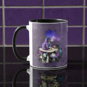 Caneca Alice Escura Rústica Roxo Fundo