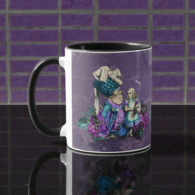 Caneca Alice Escura Rústica Roxo Fundo (Criador carregado)