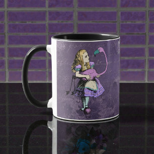 Caneca Alice Escura Rústica Roxo Fundo