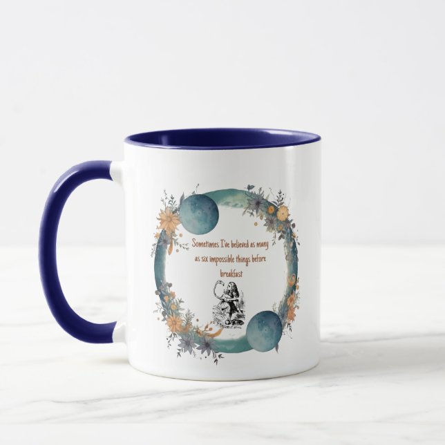 Caneca Alice in Wonderland Quote, Impossible Things Art (Esquerda)