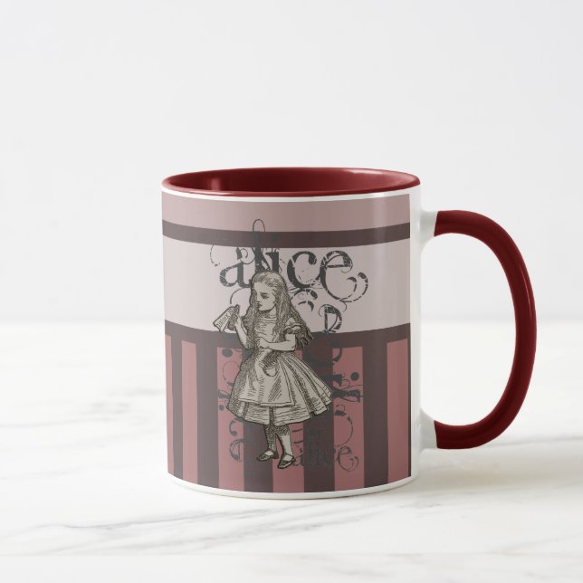 Caneca Alice no Grunge do país das maravilhas (rosa) (Direita)