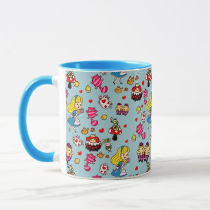 Caneca Alice Wonderland Mad Hatter Cat Doodle Art de Leah