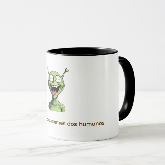 Caneca "Alien se divertindo"! (Frente Esquerda)