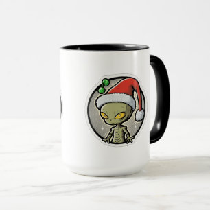 Caneca Alienígena de natal Sticker Art Combo Mug, 15 oz