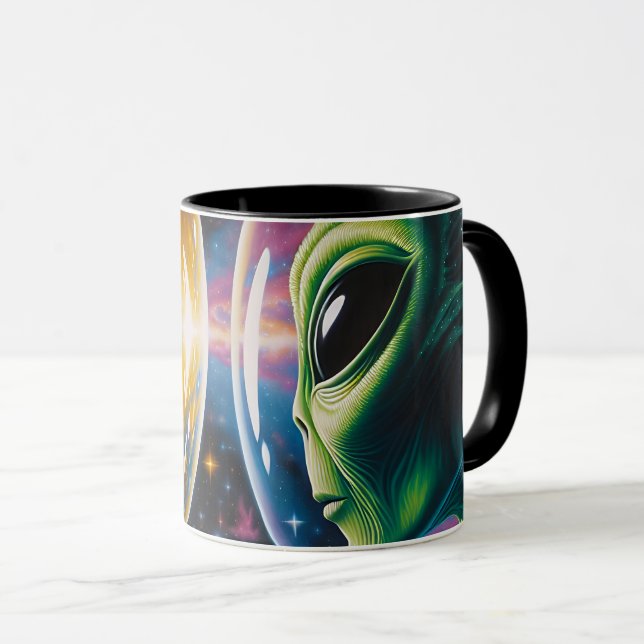 Caneca Alienígena e Astronauta no Espaço  (Frente Esquerda)