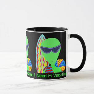 Caneca Alienígena feita sob encomenda do divertimento LGM