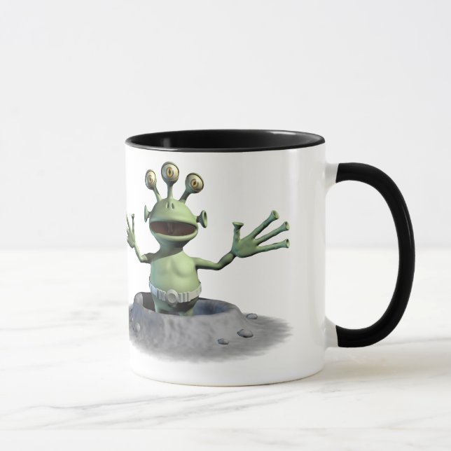 Caneca Alienígena verde pequena (Direita)