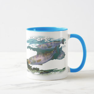 Caneca Alimentação da truta salpicada