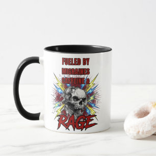 Caneca Alimentado pela Raiva Líquida Pura das Enxaquecas