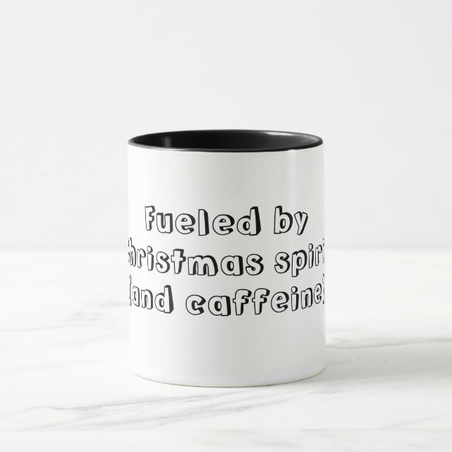 Caneca Alimentado por Caffeine Funny Quote Natal (Centro)