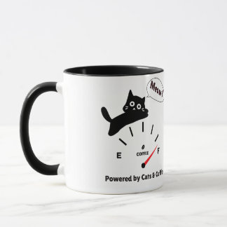 Caneca Alimentado por Gatos e Café