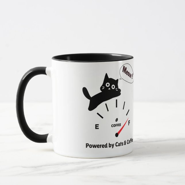 Caneca Alimentado por Gatos e Café (Esquerda)