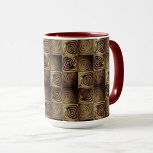 Caneca Alivio de quadrados com círculos de gradiente cast