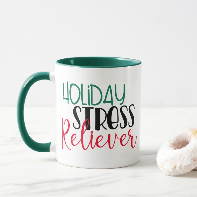 Caneca Alívio de stress de férias | Bebendo de Natal Lega (Com Donut)