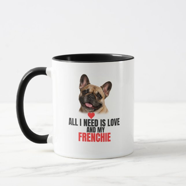 Caneca All I Need Is Love and My French Bulldog Mug (Esquerda)