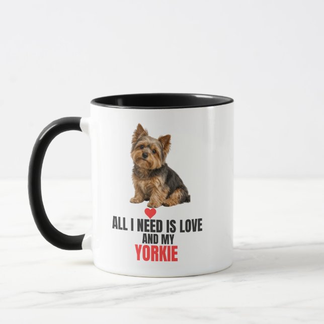Caneca All I Need Is Love and My Yorkie Coffee (Esquerda)