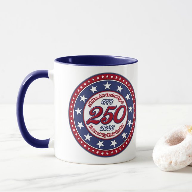 Caneca All Men Are Created Equal Endowed By Their Creator (Com Donut)