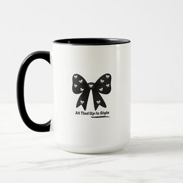 Caneca All Tied Up In Style cup– Elegant Black Bow  (Esquerda)