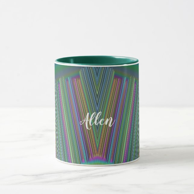 Caneca ALLEN ~ GLOSSY 3D Verde Verde Brilhante (Centro)