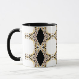Caneca Alligare Abstract Gold Black White Fluid Art
