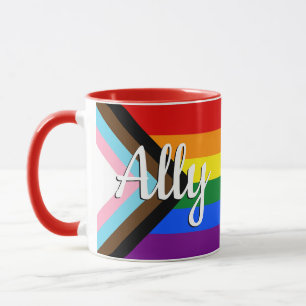 Caneca Ally   Sinalizador do Orgulho do Progresso   Nome