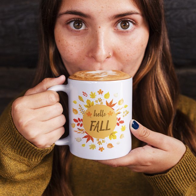 Caneca Alô Personalizado Bonito Queda (Cute Personalized Hello Fall Mug)