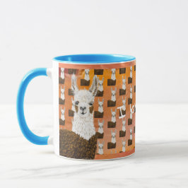 Caneca Alpaca Curiosa e Curiosa, Editável Eu Te Amo