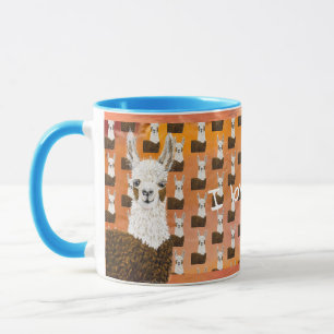Caneca Alpaca Curiosa e Curiosa, Editável Eu Te Amo