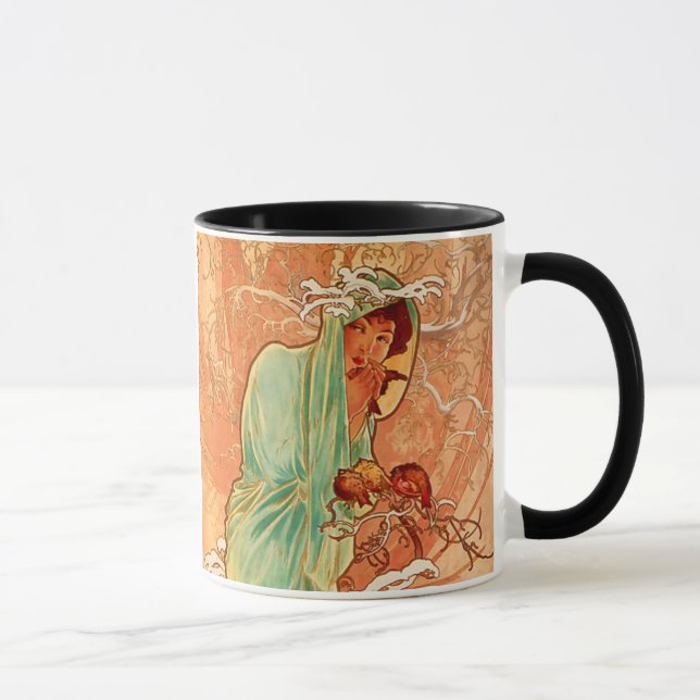 Caneca Alphonse Mucha Art Nouveau Winter (Direita)