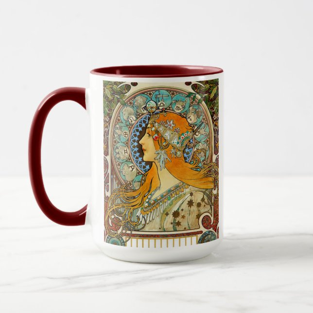 Caneca Alphonse Mucha Art Nouveau Zodiac (Esquerda)
