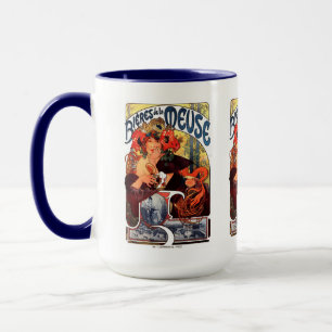 Caneca Alphonse Mucha , Bières de la Meuse , 1897