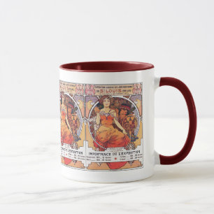 Caneca Alphonse Mucha - Rua da Feira Mundial de 1904. Lou