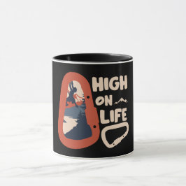 Caneca Alpinismo Montando Alto Sobre A Vida