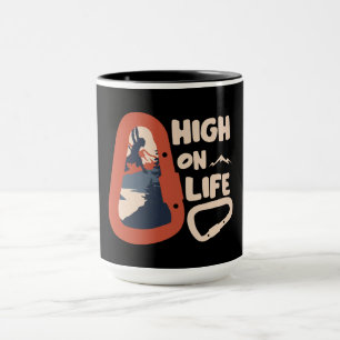 Caneca Alpinismo Montando Alto Sobre A Vida