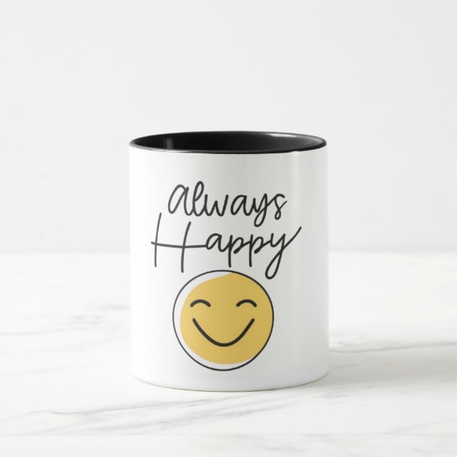Caneca "Always Happy" Two-Tone Coffee Mug - Positive Vibe (Centro)