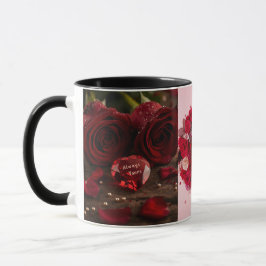 Caneca Always Yours Red Rose Romantic Morning Valentine 