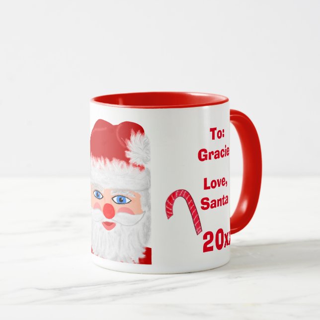 Caneca Ama o Natal Nome do Papai Noel (Frente Esquerda)