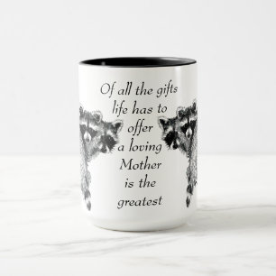 Caneca Amando a família Raccoon de Diversão de Citaçã