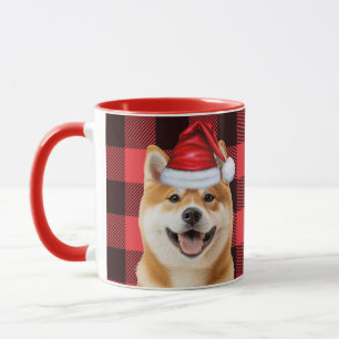 Caneca Amante de Cachorro Akita Férias Plaid Búfalo de Na