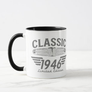Caneca Amante de Carros Antigos 1946 Feito em 1946 80º An