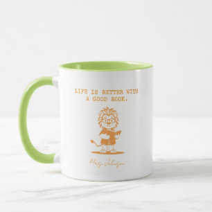 Caneca Amante de Livros A Vida é Melhor Leitor Entusiasta
