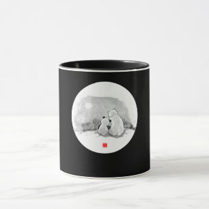 Caneca Amante de os animais De Panda E Urso Polar