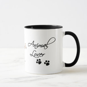 Caneca Amante de os animais-patas e cão-de-papoila