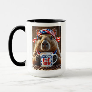 Caneca Amante de os animais Patriótico Mug - Capybara & F