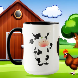 Caneca amante de vaca fofo adiciona monograma