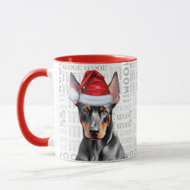 Caneca Amante do Doberman Pinscher Fofo Natal Feriado