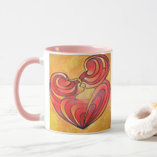 Caneca Amantes Beijos E Seus Corpos Formam Um Coração De