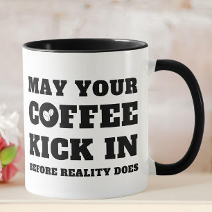 Caneca Amantes de café preto e branco engraçados