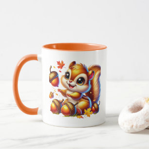 Caneca Amantes de esquilos da temporada de outono fofos