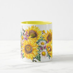 Caneca Amantes de Girassóis, Louças para Decoração de Coz